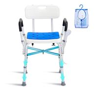 VEVOR 400lbs Shower Chair Bath Bench Arms Back Adjustable Height for Inside Tub