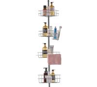 VEVOR 56" to 114" High Shower Corner Caddy Tension Pole Rust-Proof Tension Pole