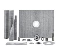 VEVOR Shower Curb Kit, 1219x1524mm Shower Pan Kit with 50.8mm ABS Central Flange, Waterproof Membrane, Stainless Steel Grate and Joint Sealant, Shower