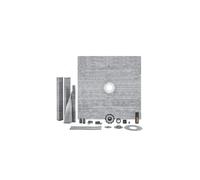 VEVOR Shower Curb Kit, 1828x1828mm Shower Pan Kit with 50.8mm PVC Central Flange, 101.6mm Stainless Steel Grate, Waterproof Shower Curb & Membrane &