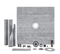 VEVOR Shower Curb Pan Kit 1828x1828mm w/ 50.8mm Central Flange PVC Waterproof