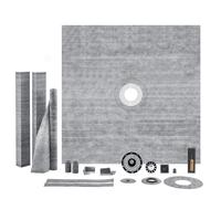 VEVOR Shower Curb Kit, 1828x1828mm Shower Pan Kit with 50.8mm PVC Central Flange, 101.6mm Stainless Steel Grate, Waterproof Shower Curb & Membrane & S
