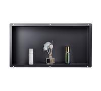 VEVOR Shower Niche, 33.0 x 63.5 x 10.2 cm Frameless Recessed Wall Niche, Heavy-duty Stainless Steel Modern Shampoo Storage Organizer, Sealed Waterproof, Durable & Easy to Install, Black for Bathroom