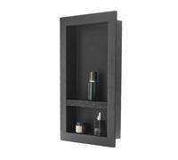 VEVOR Shower Niche, 40.6 x 71.1 x 10.2 cm Recessed Wall Niche with Movable Divider Shelf, Modern Soap & Shampoo Storage Organizer,Square