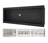 VEVOR Shower Niche Ready for Tile - 40.64 x 127 cm, Single Shelf Organizer, Square Corners Wall-inserted Recessed, Sealed Protection Modern Soap Storage for Shower Bathroom, Black