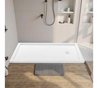 VEVOR Shower Pan, 60″ L x 30″ W Single Threshold Shower Base, Rectangle Acrylic & PVC Showering Base in White, Slip-Resistant Showering Pan Bases with Drain & Cover for Bathroom, Right Drain Location