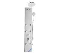 VEVOR Shower Panel Tower System with Rainfall Shower Head, 49 in Brushed Stainless Steel Shower Column, 3-Function Faucet, High Pressure Wall-Mount Rain Massage System with 6 Body Jets and Handheld