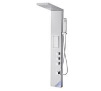 VEVOR Shower Panel Tower System with Rainfall Shower Head, 53 in Brushed Stainless Steel Shower Column, 3-Function Faucet, High Pressure Wall-Mount Rain Massage System, with Large Body Jet, Handheld