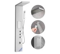 VEVOR Shower Panel Tower System with Rainfall Shower Head, 53 in Brushed Stainless Steel Shower Column, 3-Function Faucet, High Pressure Wall-Mount Rain Massage System, with Large Body Jet, Handheld