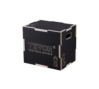 Vevor SHYTX161412Y7DDXDV0 3-in-1 Plyometric Jump Box, 16 x 14 x 12 in. Wooden Plyo Box, Platform & Jumping Agility Box, Black
