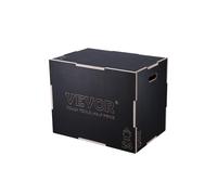 Vevor SHYTX302420YJ3BI5V0 3-in-1 Plyometric Jump Box, 30 x 24 x 20 in. Wooden Plyo Box, Platform & Jumping Agility Box, Black