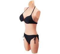 VEVOR Silicone Bodysuit, D-Cup Silicone Breastplate for Crossdressers, Realistic Silk Cotton-Filled Fake Boobs Breast Forms for Transgender Cosplay Dr