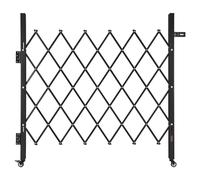VEVOR Single Folding Security Gate, Lockable Scissor Gate with 360° Swivel Casters, Outdoor Barricade Steel Retractable Gates, for Entry Security, Garage, Warehouse & Pool, 43.31 x 51.57 in (W x H)