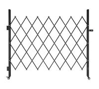 VEVOR Single Folding Security Gate, Lockable Scissor Gate with 360° Swivel Casters, Outdoor Barricade Steel Retractable Gates, for Entry Security, Gar