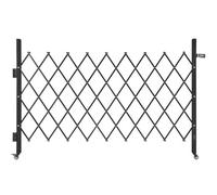 VEVOR Single Folding Security Gate, Lockable Scissor Gate with 360° Swivel Casters, Outdoor Barricade Steel Retractable Gates, for Entry Security, Gar