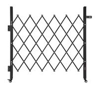 VEVOR Single Folding Security Gate, Lockable Scissor Gate with 360° Swivel Casters, Outdoor Barricade Steel Retractable Gates, for Entry Security, Garage, Warehouse & Pool, 43.31 x 51.57 in (W x H)