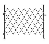 VEVOR Single Folding Security Gate, Lockable Scissor Gate with 360° Swivel Casters, Outdoor Barricade Steel Retractable Gates, for Entry Security, Garage, Warehouse & Pool, 70.87 x 63.39 in (W x H)