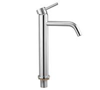 VEVOR Single Handle Sink Faucet, Chrome-Plated Silver Faucet Kitchen Sink, 1 or 3 Hole Kitchen Water Faucets with Push-Button Drain, Suitable for Bathroom, RV, Bar, Public Restroom, High Arc Faucets