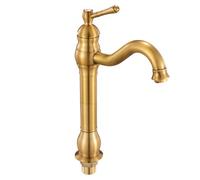 VEVOR Single Handle Sink Faucet, Solid Brass Single Handle Kitchen Faucet, 1 or 3 Hole Kitchen Faucets with Push-Button Drain, Suitable for Bathroom, RV, Bar, Public Restroom, Anti-Backflow Design