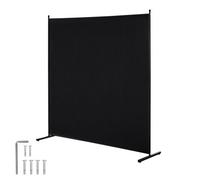 VEVOR Room Divider, Single Panel Room Divider, 6FT Privacy Screen Indoor, Partition Divider for Room Separation, Freestanding Room Divider Panel for Office, Bedroom, Black