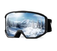 VEVOR Ski Goggles, Cylindrical Lens with Ice Blue Revo Coating, OTG Anti fog Snow Goggles for Men Women Youth, TPU Frame & Ventilation Structure, Suitable for Skiing, Skating, Snowboarding, Cycling