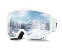 VEVOR Ski Goggles, Cylindrical Lens with Pink Revo Coating, OTG Anti fog Snow Goggles for Men Women Youth, TPU Frame & Ventilation Structure, Suitable for Skiing, Skating, Snowboarding, Cycling
