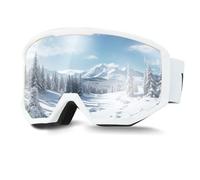VEVOR Ski Goggles, Cylindrical Lens with Pink Revo Coating, OTG Anti fog Snow Goggles for Men Women Youth, TPU Frame & Ventilation Structure, Suitable