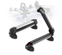 VEVOR Ski & Snowboard Roof Rack, Carry up to 4 Pairs of Skis or 2 Snowboards, 2 PCS Aluminum Universal Car Roof Rack Top Holder with Lock & Rubber Padding, Carrier for Fishing Rod, Fit Most Crossbars