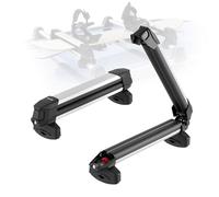 VEVOR Ski & Snowboard Roof Rack, Carry up to 4 Pairs of Skis or 2 Snowboards, 2 PCS Aluminum Universal Car Roof Rack Top Holder with Lock & Rubber Padding, Carrier for Fishing Rod, Fit Most Crossbars