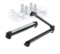 VEVOR Ski & Snowboard Roof Rack, Carry up to 6 Pairs of Skis or 4 Snowboards, 2 PCS Aluminum Universal Car Roof Rack with Lock & Rubber Padding, Carrier for Fishing Rod, Fit Most Slotted Crossbars