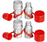 VEVOR Skid Steer Hydraulic Quick Connect 1/2\" Body Hydraulic Coupler 1/2\" NPT Hydraulic Coupling Quick Connect 2 Pairs Hydraulic Quick Coupler 27.6