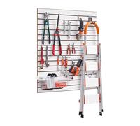 VEVOR Slat Wall Paneling, 4 x 4 ft, MDF Garage Slatwall with Modular Design, White Slat Wall Easy-to-Install Adjustable Slatwall Panel with Coupling Structure & DIY Cutting, Fits for Storage & Display