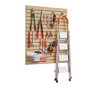 VEVOR Slat Wall Paneling, 4 x 4ft, MDF Garage Slatwall with Modular Design, Natural Slat Wall Easy-to-Install Adjustable Slatwall Panel with Coupling Structure & DIY Cutting, Fit for Storage & Display