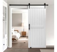 VEVOR Sliding Barn Door, 914 x 2134mm, High-Strength MDF Panel, Barn Door with Hardware Kit, Water-Proof PVC Surface, Easy to Install, H-Frame, Smoothly and Quietly Sliding for Living Room, Bathroom