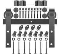 VEVOR Sliding Barn Door Hardware Kit, 9FT Barn Door Kit, 330LBS Load-Bearing Double Barn Door Hardware Kit, Carbon Steel Barn Door Track, Darn Door fo