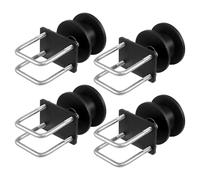 VEVOR 1707 Hardware Kit w/H-Shaped Groove for Cantilever Rolling Door, Gate w/ 4 Track Wheels, Heavy Duty Sliding Roller,Black