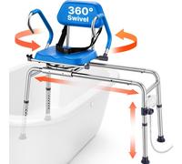 VEVOR Sliding Shower Chair, 330 lbs Tub Transfer Bench Bathtub Swivel Seat | Padded Shower Bench with Pivoting Arms and Backrest, Height Adjustable for Handicap, Seniors, Elderly and Disabled