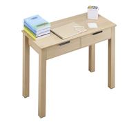 VEVOR Small Desk with Drawers, Kids Desk for Bedroom, Modern Simple Study Table for Drawing, Reading, Writing, Rectangle MDF Furniture Study Storage Table for Home, Office, Light Wood
