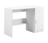 VEVOR Small Desk with Drawer, Kids Desk for Bedroom, Wooden Simple Study Table for Drawing, Reading, Writing, Rectangle MDF Study Storage Table with Adjustable Shelf for Home, Office, White