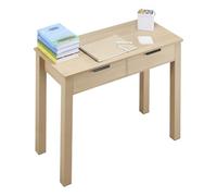 VEVOR Small Desk with Drawers, Kids Desk for Bedroom, Modern Simple Study Table for Drawing, Reading, Writing, Rectangle MDF Furniture Study Storage Table for Home, Office, Light Wood
