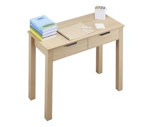 VEVOR Small Desk with Drawers, Kids Desk for Bedroom, Modern Simple Study Table for Drawing, Reading, Writing, Rectangle MDF Furniture Study Storage Table for Home, Office, Light Wood