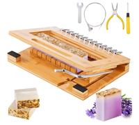 VEVOR Soap Cutter, Cut 1-12 Bars, Precisely and Accurately Cut 1 Inch Bars, Bamboo Soap Slicer With Steel Wire, Multi Handmade Soap Wire Cutter for Loaf Candles Cheese Butter DIY Making Tool