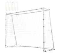 VEVOR Soccer Rebound Trainer, 8x6FT Iron Soccer Training Equipment, Sports Football Rebounder Wall with Double-Sided Rebounding Net & Goal, Perfect for Backyard Practicing, Solo Training, Passing