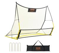 VEVOR Soccer Trainer, 2-IN-1 Portable Soccer Rebounder Net, 72"x51" Iron Soccer Practice Equipment, Sports Football Rebounder Wall with Portable Bag,