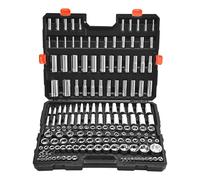 VEVOR Socket Set, 163 Pieces, 9.5 & 6.4 & 12.7 mm Drive Socket Tool Set, SAE and Metric, Deep and Standard, Mechanic Tool Kit with Storage Case, Chrome Plated CR-V Alloy Steel, for Automotive Repair