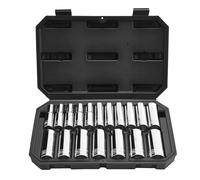 VEVOR Socket Set, 18 Pieces, 12.7 mm Drive Socket Tool Set, Metric Size from 10 to 27 mm, Mechanic Tool Kit with Storage Case, Clear Markings, Chrome Plated CR-V Alloy Steel, for Automotive Repair