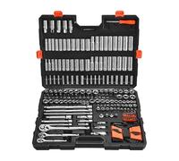 VEVOR Socket Set, 225 Pieces, 9.5 & 6.4 & 12.7 mm Drive Socket and Ratchet Set, SAE and Metric, Deep and Shallow, Mechanic Tool Kit with Bits, Accessories, Storage Case, CR-V Alloy Steel, for Repair