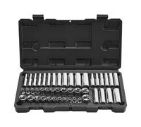 VEVOR Socket Set, 46 Pieces, 6.4 mm Drive Socket Tool Set, SAE and Metric Size, Deep and Standard, Mechanic Tool Kit with Storage Case, Chrome Plated CR-V Alloy Steel, for Automotive Repair