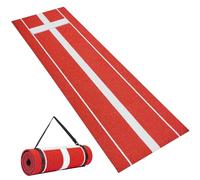VEVOR Softball Pitching Mat, 305x92cm Baseball Pitching Rubber Mound, Antifade Turf and Antislip Foam Backing Portable Training Aid, Fastpitch Equipment for Pitchers Indoor Outdoor Practice, Red