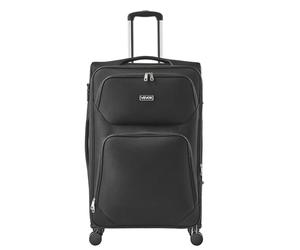 VEVOR Softside Expandable Luggage with Spinner Wheels, 24 inch / 71 cm Softside Checked Large Luggage, Lightweight Checked Suitcase with Expandable Zippered Pocket and TSA Lock, Black